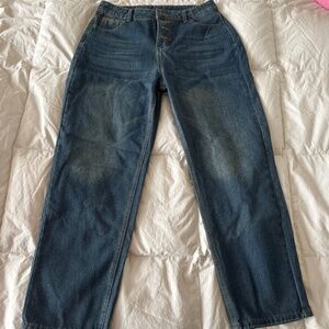 Womens Jeans Brand Button Fly Jeans L(33x29)